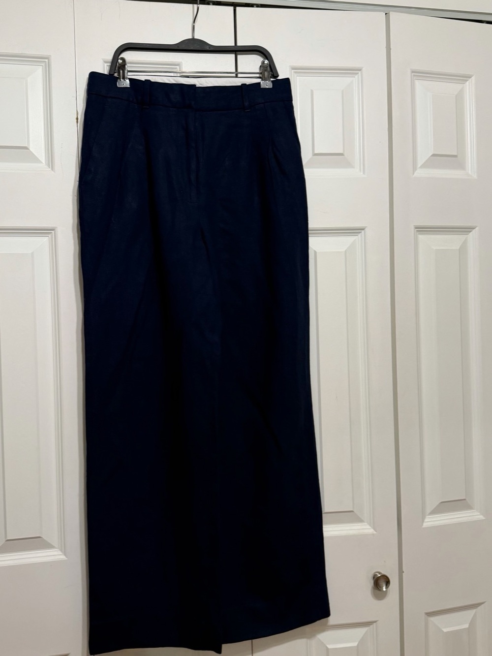 Aritzia The Effortless Pant™ - PowerLinen™ Wide Leg  Navy Blue